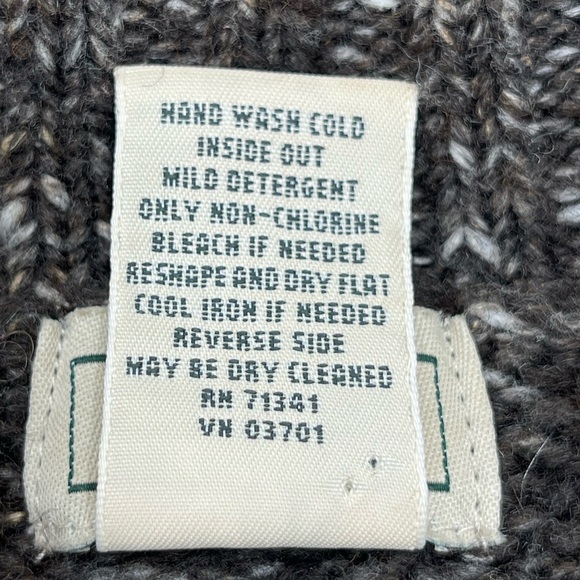 LL Bean Womens Size 2X Cable Knit Wool Blend Cardigan Sweater Speckled Fisherman - Picture 8 of 13